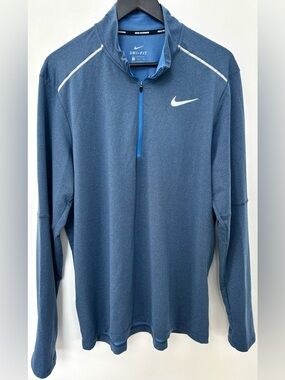 Nike Dri-FIT 1/4 Zip Pullover XL Blue Running Athletic Top 24x31